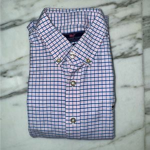Vineyard Vines Classic Fit Atlantic Whale Shirt in Check, Boys Size XL‎